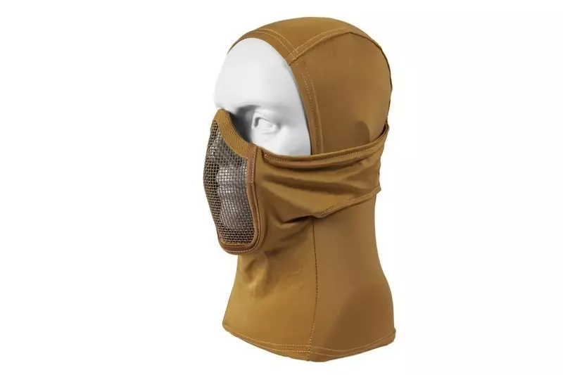 GFT Thermoaktive Balaclava/Sturmhaube mit integrierter Stahlgeflecht-Gittermaske, (TAN)