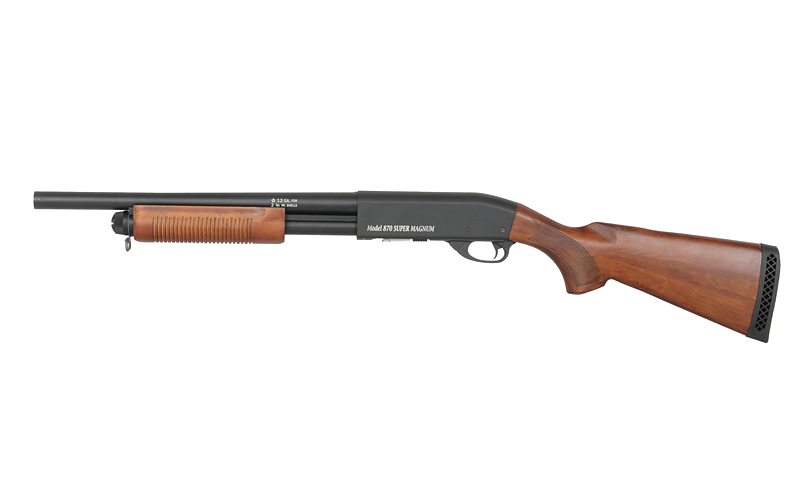ST870 Pump Action Shotgun max. 0,5J Federdruck, Echtholz, kurze Version