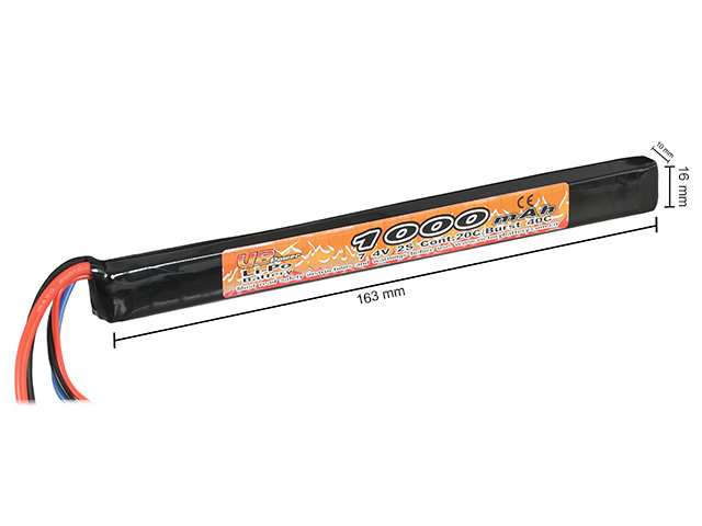20/40C 1000mAh 2S 7.4V AK-Sticktype