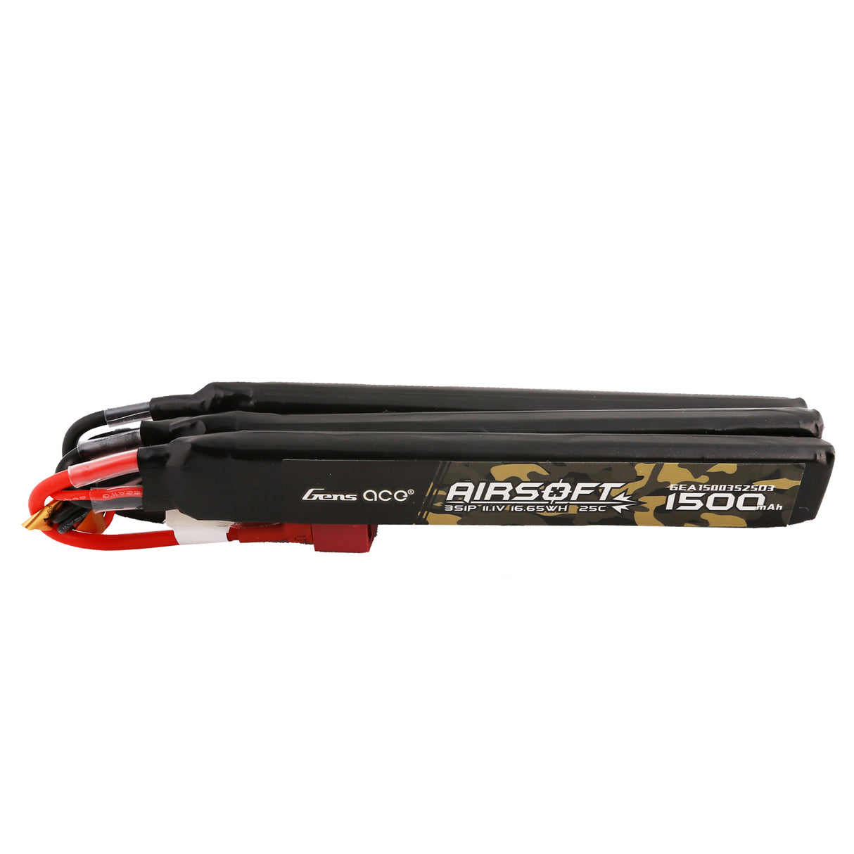 GensAce 25C 1500mAh 3S1P 11.1V, Tripple-Sticktype mit T-Stecker