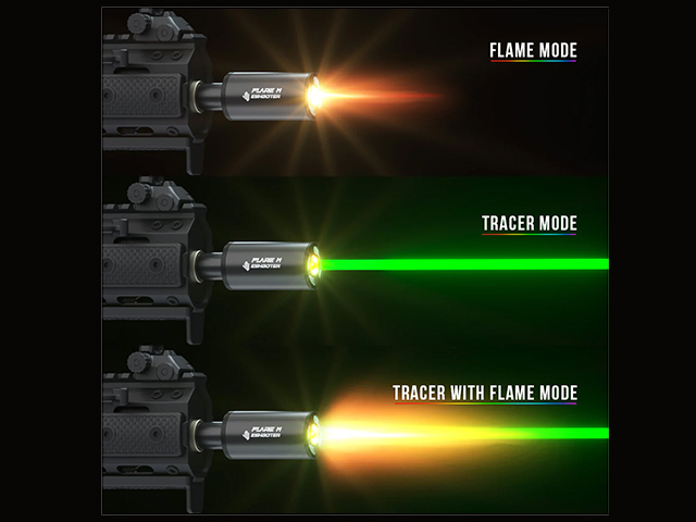 Flare M Tracer Unit mit Mündungsblitz