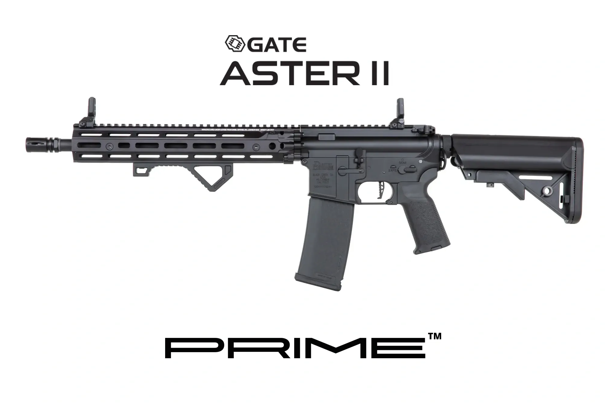 Daniel Defense® RIS III 12,5'' SA-P28 PRIME S-AEG mit ASTERII Bluetooth E.T.U, Dark Matter 27K Brushless Motor und Speedgears (BK)