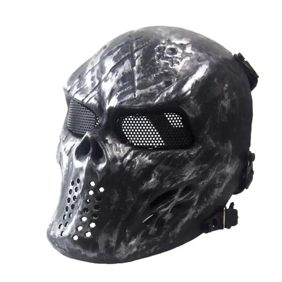 Schädelmaske mit Stahlgitter (vorsicht, Beschreibung lesen!) (S)